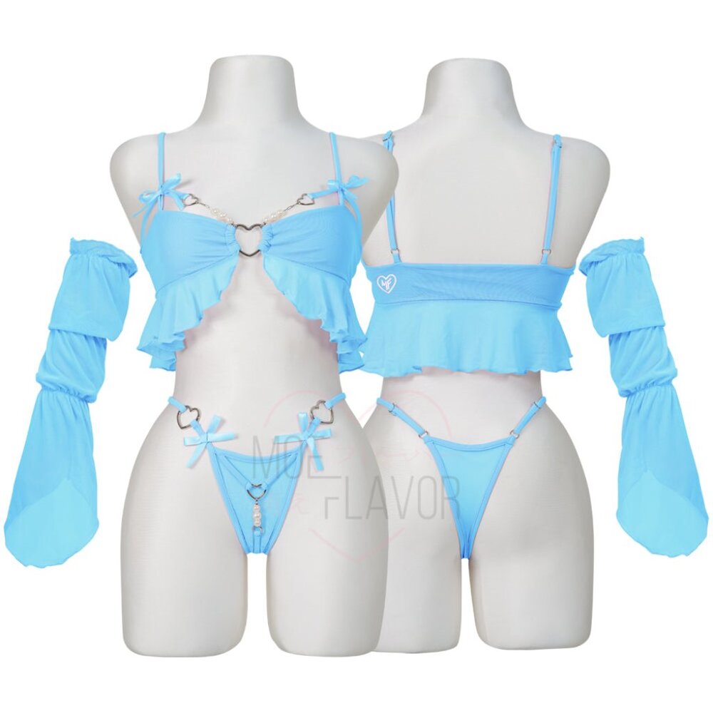Moeflavor Blue Princess Blush Lingerie Top